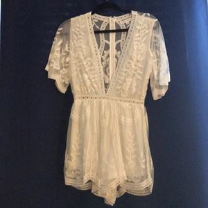 Honey Punch Lace Romper